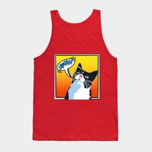 Comic Strip Tuxedo Cat Tank Top